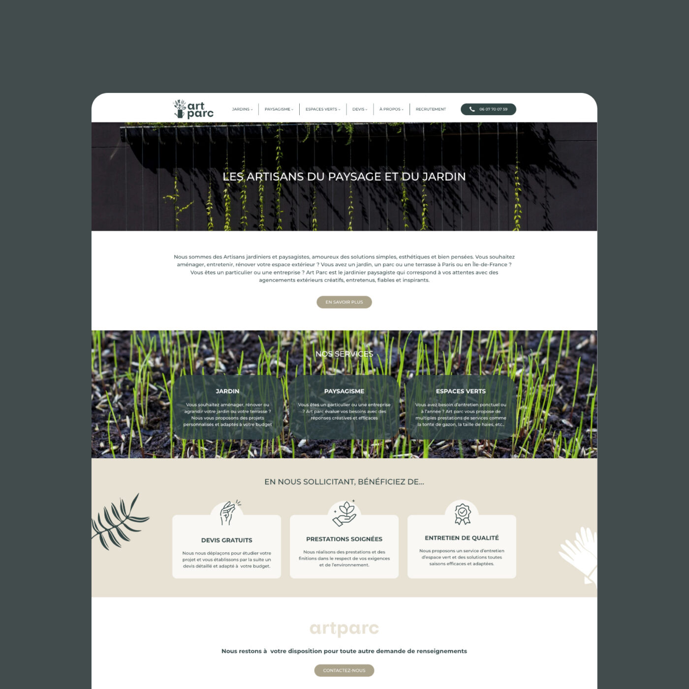 Création du site internet WordPress de Art Parc