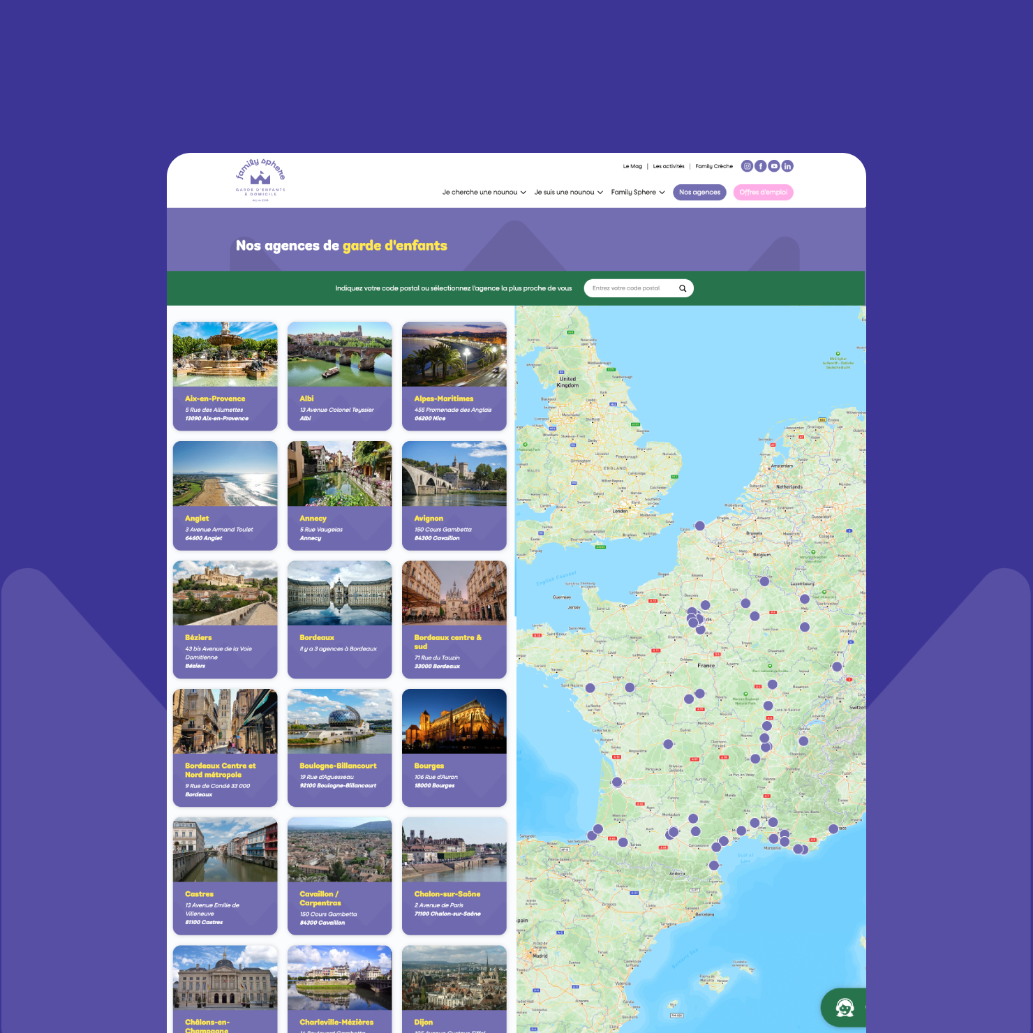 Création du site internet WordPress de Family Sphere
