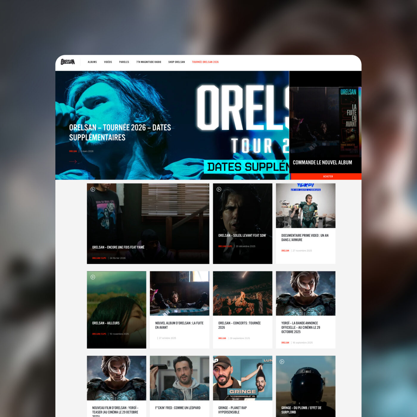 Création du site internet WordPress de Orelsan