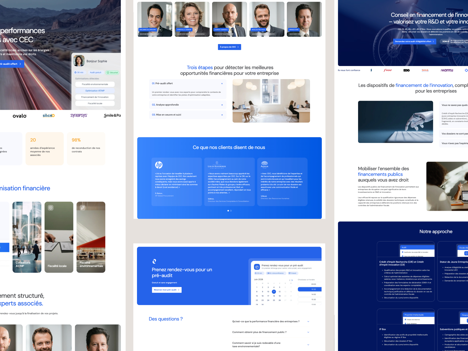 Site web CEC conseil financement innovation et optimisation fiscale